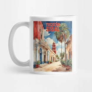 Sisal Yucatan Mexico Vintage Tourism Travel Mug